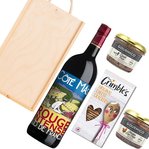 Cote Mas Rouge Intense 75cl Red Wine And Pate Gift Box